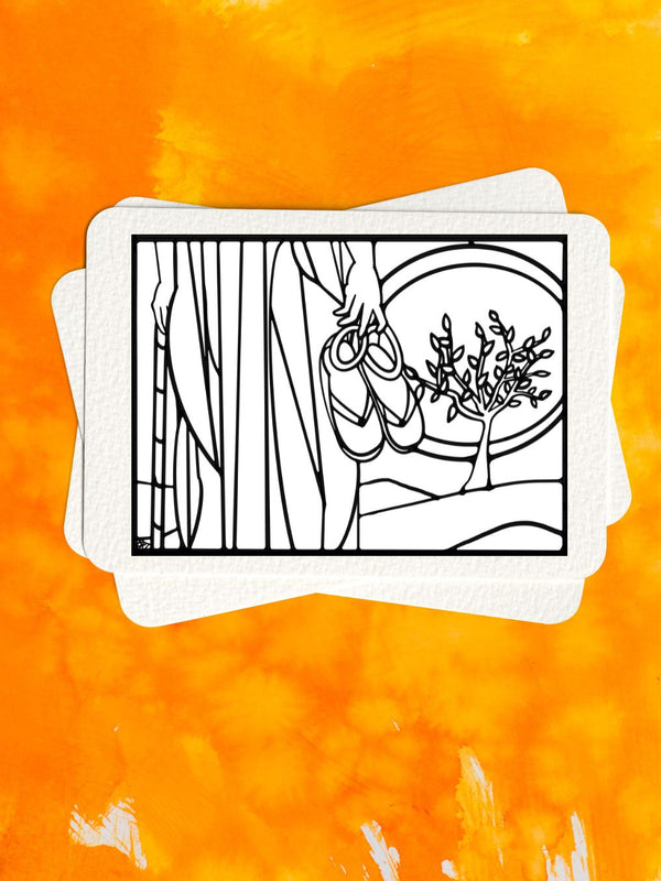 Holy Ground Coloring Sheet (image license)