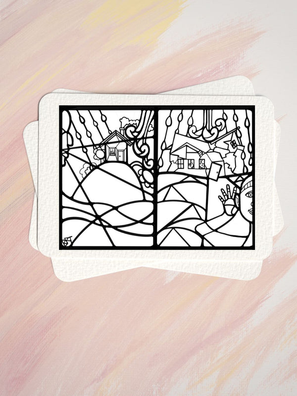 Wise and Foolish Builders Coloring Sheet (image license)