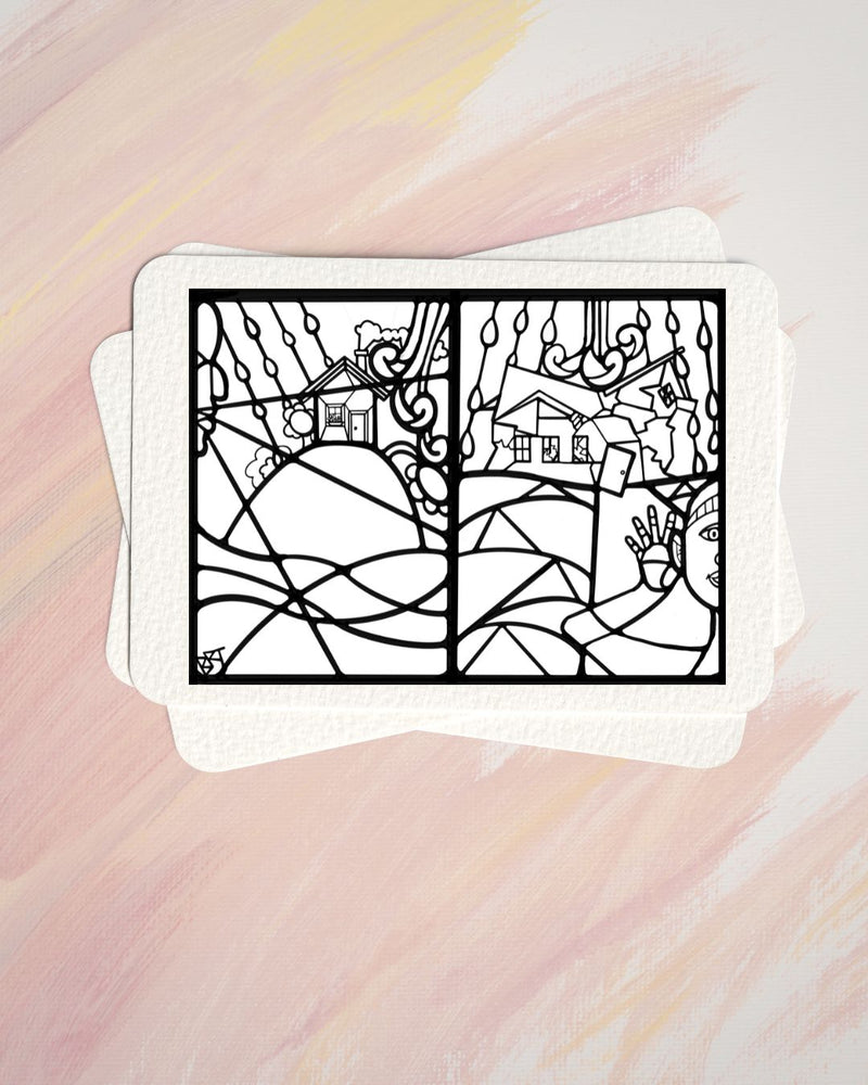 Wise and Foolish Builders Coloring Sheet (image license)